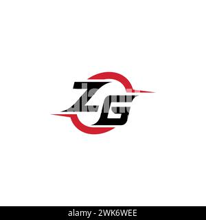 ZG initial logo cool and stylish concept for esport or gaming logo as your inspirational Stock Vector