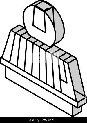 metal roof isometric icon vector illustration Stock Vector