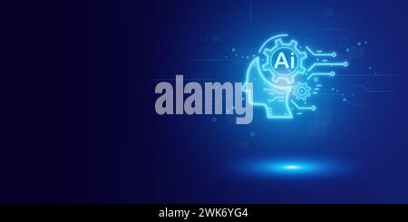 Artificial intelligence Ai self learning improving development problem solving solution tasks of future technology, ai graphics computer chip brain me Stock Photo