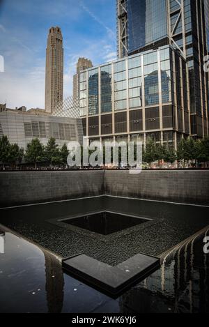The North Tower Pool of the National September 11 Memorial  Museum - Manhattan, New York City Stock Photo