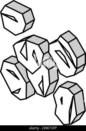 stones resin art isometric icon vector illustration Stock Vector