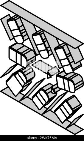 diagonal parking isometric icon vector illustration Stock Vector