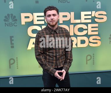 Santa Monica, USA. 18th Feb, 2024. Bazzi arriving at the 2024 People's Choice Awards held at Barker Hanger on February 18, 2024 in Santa Monica, CA. © OConnor-Arroyo/AFF-USA.com Credit: AFF/Alamy Live News Stock Photo