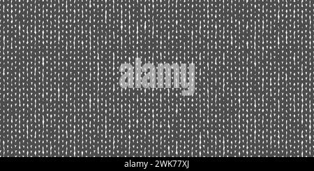 Black and white silhouette of seamless knitted stockings or sweater texture. Jersey fabric pattern. Simple grunge vector bg Stock Vector