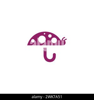 Bug Umbrella Logo Simple Stock Vector