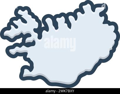 Icon for iceland,map Stock Vector