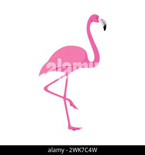 Pink flamingo silhouette birds illustration vector Stock Vector