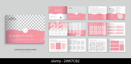 spa and beauty salon landscape brochure design template Stock Vector