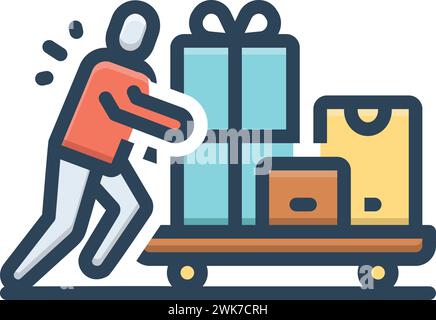Icon for porter,coolie Stock Vector