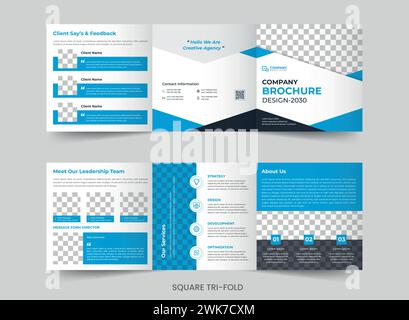 company square trifold brochure template design layout Stock Vector