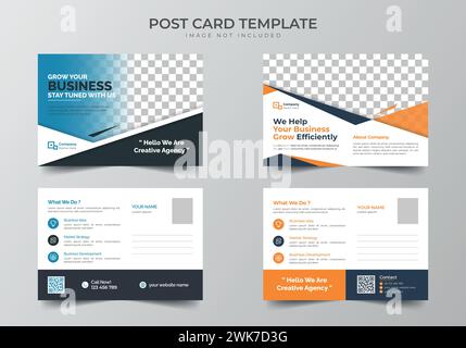 company business promotion postcard template design Stock Vector