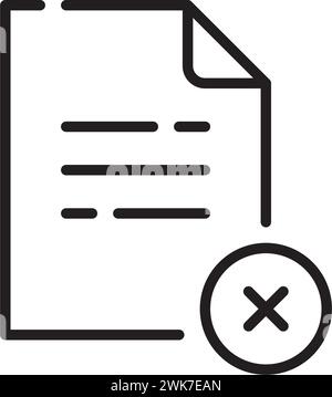 File delete icon. Pixel perfect, editable design Stock Vector