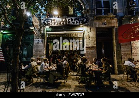 FRANCE / IIe-de-France/Paris/ Restaurant in the Latin Quarter at night . Stock Photo