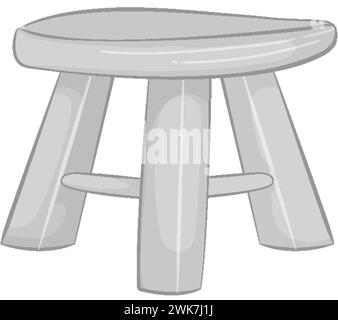Simple gray stool in a clean vector style Stock Vector