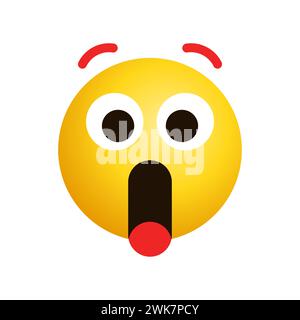 Art illustration Design Emoji face expression symbol emoticon of shock Stock Vector