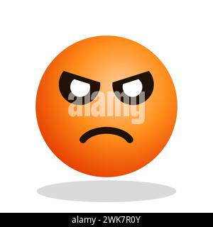 Art illustration Design Emoji red face expression symbol emoticon of angry Stock Vector