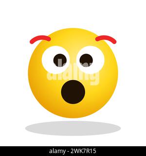 Art illustration Design Emoji face expression symbol emoticon of shock Stock Vector