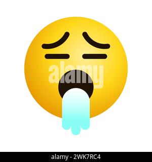 Art illustration Design Emoji face expression symbol emoticon of vomit Stock Vector
