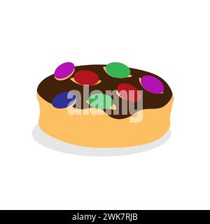 Art illustration design concept fast junk food seamless symbol logo of cake candy Stock Vector