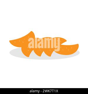Art illustration design concept fast junk food seamless symbol logo of potato chips Stock Vector