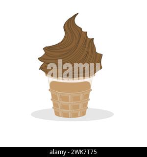 Art illustration design concept fast junk food seamless symbol logo of chocolate ice cream Stock Vector