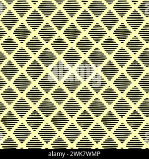 Small dash pattern. Seamless minimal dash pattern, small elements on yellow background. Stock Vector