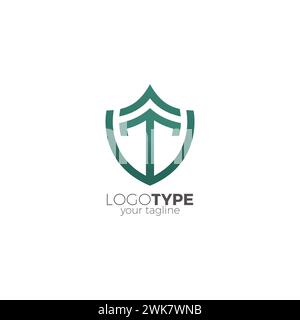 TV Shield Logo. Letter TV logo. T Shield Icon vector Stock Vector