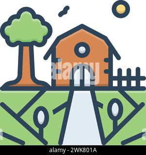 Icon for farms,farm field Stock Vector