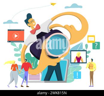 Professional photo courses online school vector illustration Stock ...