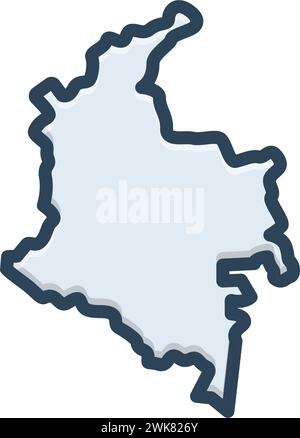 Colombia map vector logo icon border symbol Stock Vector Image & Art ...