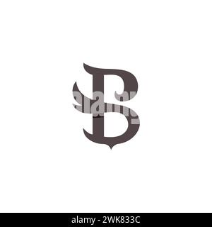 B Wing logo. Letter B Initial Logo Design Stock Vector