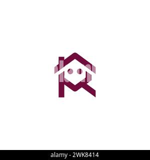 R Home logo. Letter R Home Smile Logo Stock Vector