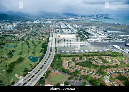 overview of Honolulu airport, in Hawaii Stock Photo