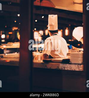 chef in restaurant Chinese miami Stock Photo