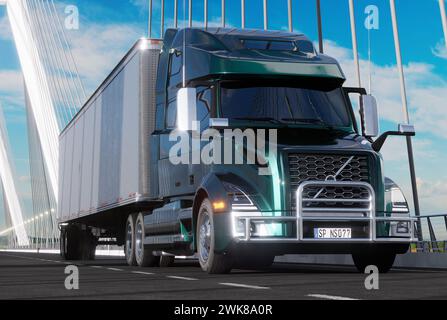 dentro de un volvo semi vnl 430