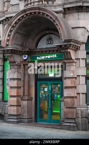 A Paddy Power bookmakers betting shop in an old converted bank in Brighton North Street , Sussex UK Stock Photo