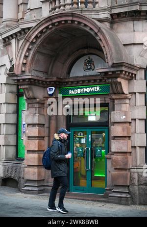 A Paddy Power bookmakers betting shop in an old converted bank in Brighton North Street , Sussex UK Stock Photo