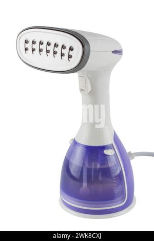 Hand steamer for clothes isolated on white background Stock Photo