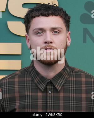 Los Angeles, USA. 18th Feb, 2024. Bazzi walking on the red carpet at the People's Choice Awards held at the The Barker Hangar in Santa Monica, CA on Sunday, ?February 18, 2024. (Photo By Sthanlee B. Mirador/Sipa USA) Credit: Sipa USA/Alamy Live News Stock Photo