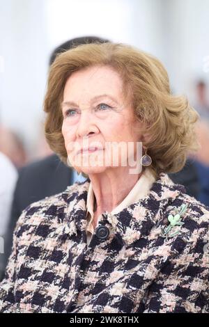 Alcorcon, Madrid, Spain. 19th Feb, 2024. The former Queen Sofia attends Opening and visit to the new dialysis centre 'Los Llanos III' of the Fundacion Renal Ãnigo Alvarez de Toledo and presentation of the platform 'Salud Renal Siempre' at Los Llanos III Center on February 19, 2024 in Alcorcon, Spain (Credit Image: © Jack Abuin/ZUMA Press Wire) EDITORIAL USAGE ONLY! Not for Commercial USAGE! Stock Photo