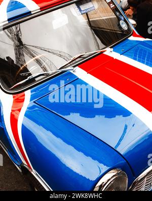 Austin Mini car with British Union Jack bodywork Stock Photo