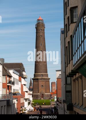 Great or New Lighthouse in center of Borkum island, East Frisia, Lower Saxony, Germany Stock Photo