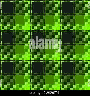 Plaid (tartan) seamless pattern. Olive, dark and neon green color scheme. Scottish, lumberjack and hipster fashion style. Stock Vector