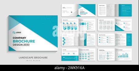 Landscape Brochure design. business Company Profile booklet magazine annual report template Stock Vector