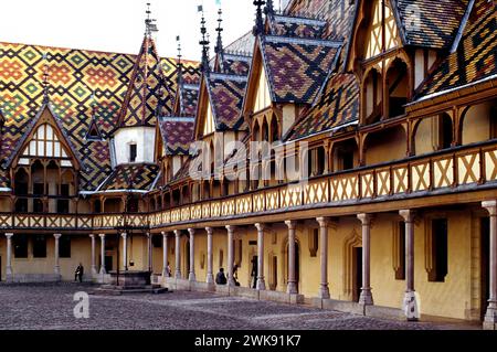 The Hôtel-Dieu de Beaune, Beaune, Burgundy, France, Europe Stock Photo