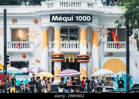 Sao Paulo, Brazil - February 18, 2024 - The recently opened Mequi 1000 store, in celebration of the 1000th McDonald's store in Brazil Stock Photo