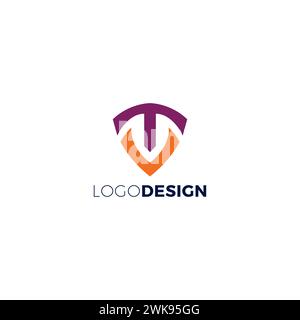 VT Triangle Logo. TV Logo Vector Stock Vector