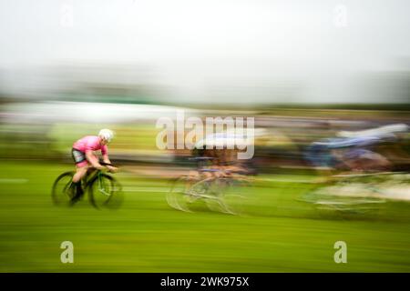 Cycling action from the 2023 Highland games in Stirling Stock Photo