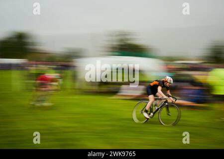 Cycling action from the 2023 Highland games in Stirling Stock Photo