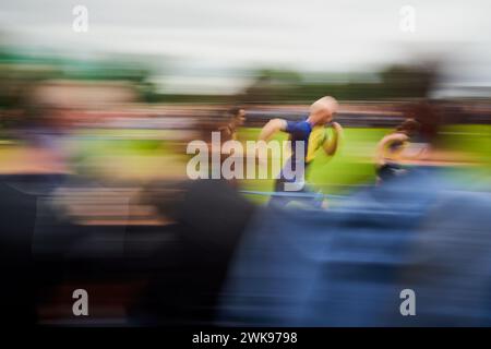 Cycling action from the 2023 Highland games in Stirling Stock Photo